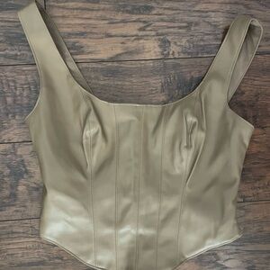 A&f Women's brown faux leather bustier top